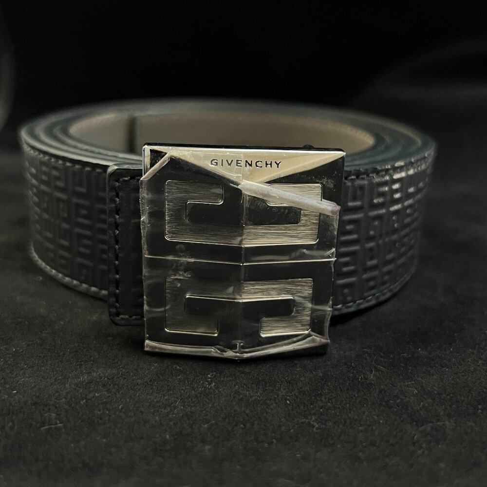 Givenchy 4G Reversible Leather 4G Coated Canvas Quartz Grey 100 Belt